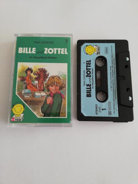 Bille und Zottel Folge 7 Im Hauptfach Reiten Schwarz mit Blauen Aufkleber 5062 Schneiderton(Innencover minimal beschrieben)